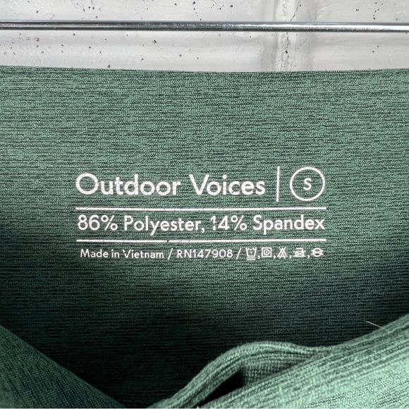 OUTDOOR VOICES 3/4 Warm-up Crop Leggings Heather Green Size Small - Picture 3 of 6